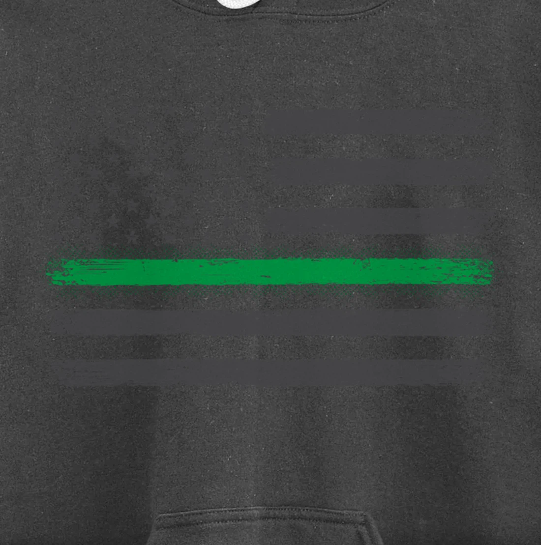 Thin Green Line Flag Proud Veterans Gift Support Military Pullover Hoodie