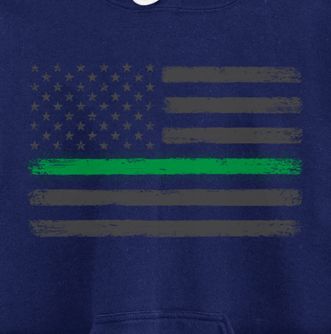 Thin Green Line Flag Proud Veterans Gift Support Military Pullover Hoodie