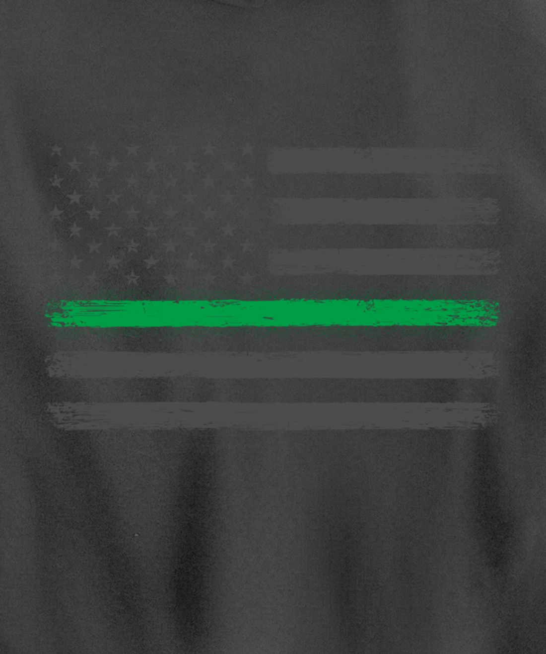 Thin Green Line Flag Proud Veterans Gift Support Military Pullover Hoodie