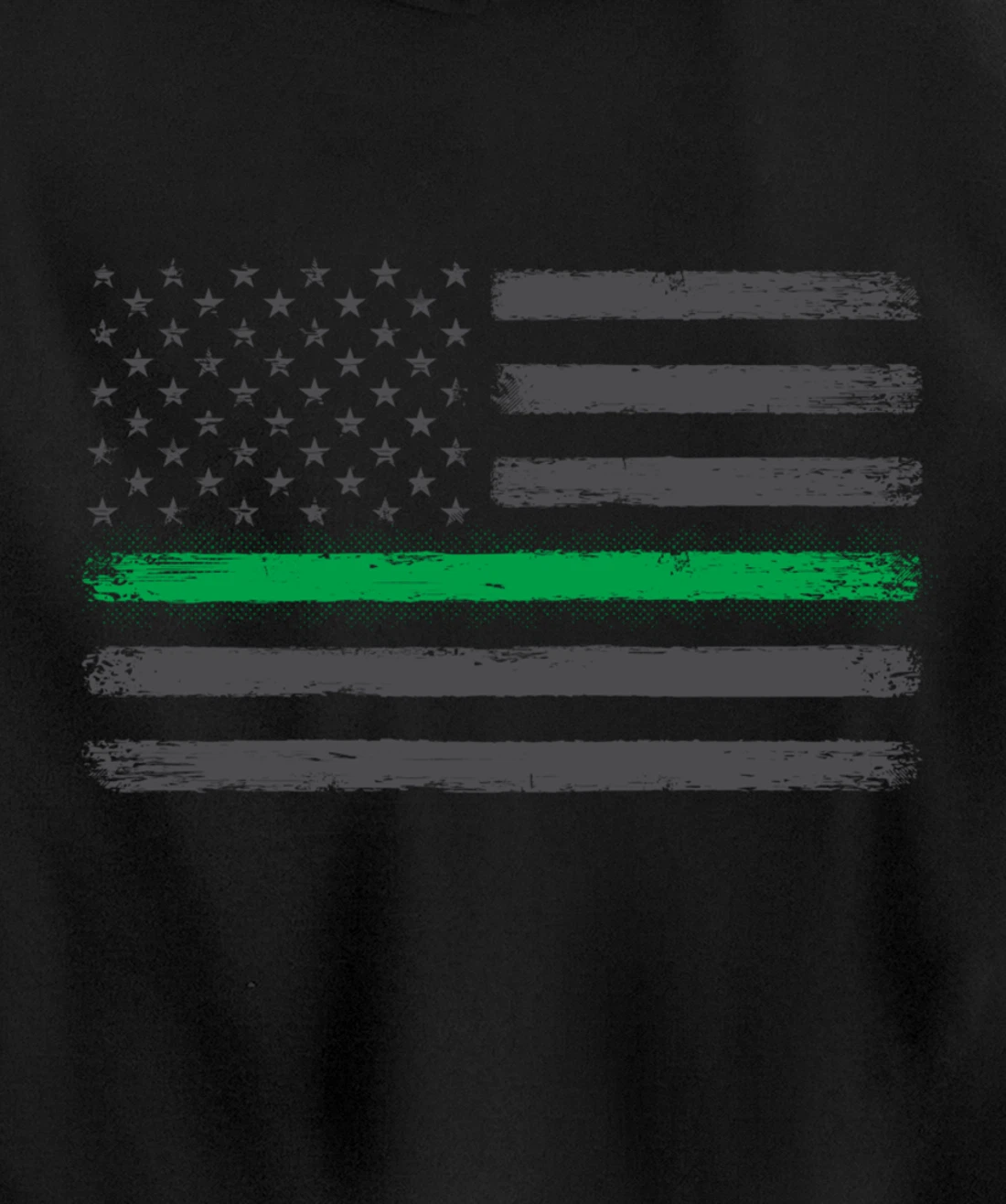 Thin Green Line Flag Proud Veterans Gift Support Military Pullover Hoodie