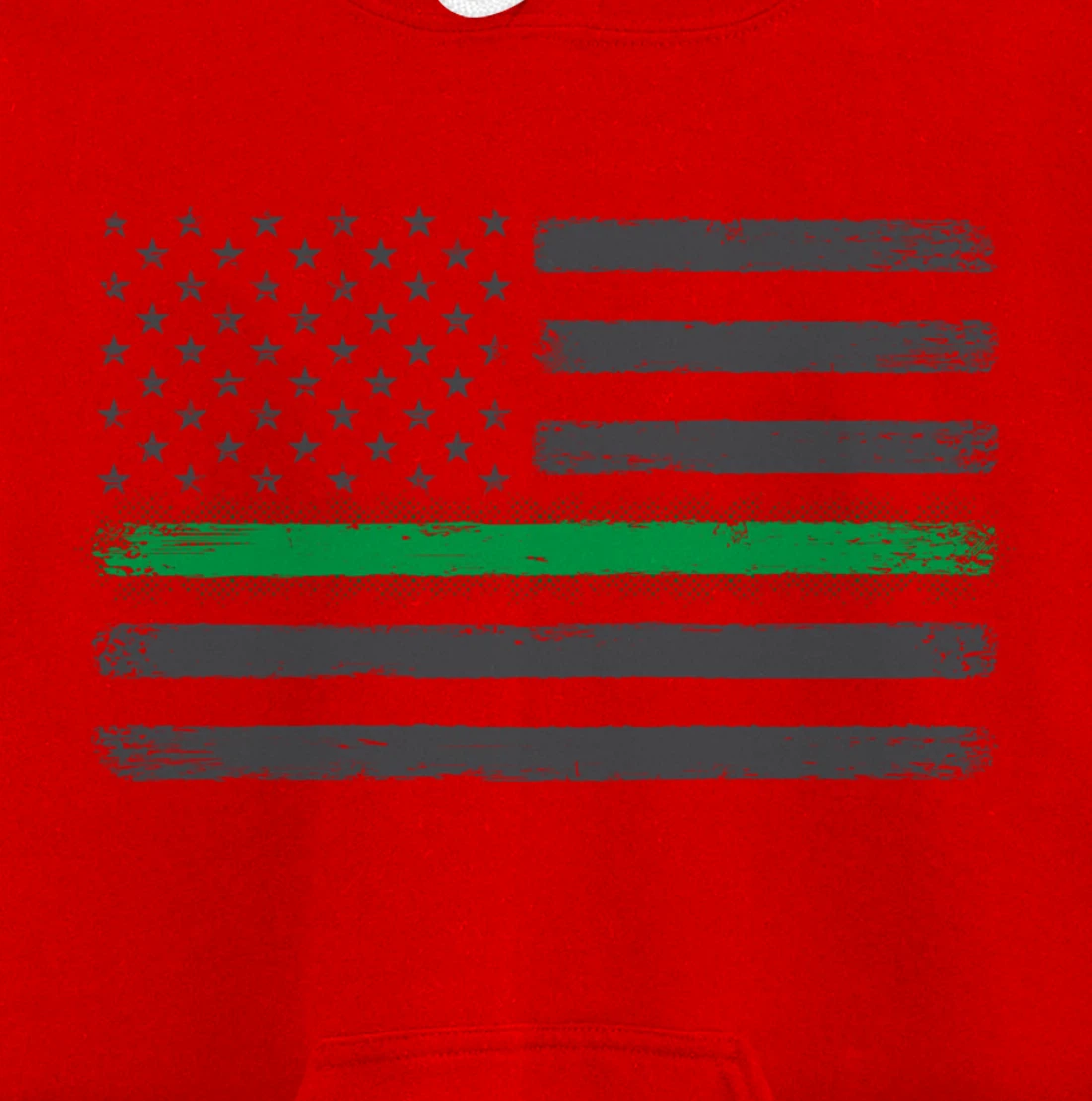 Thin Green Line Flag Proud Veterans Gift Support Military Pullover Hoodie