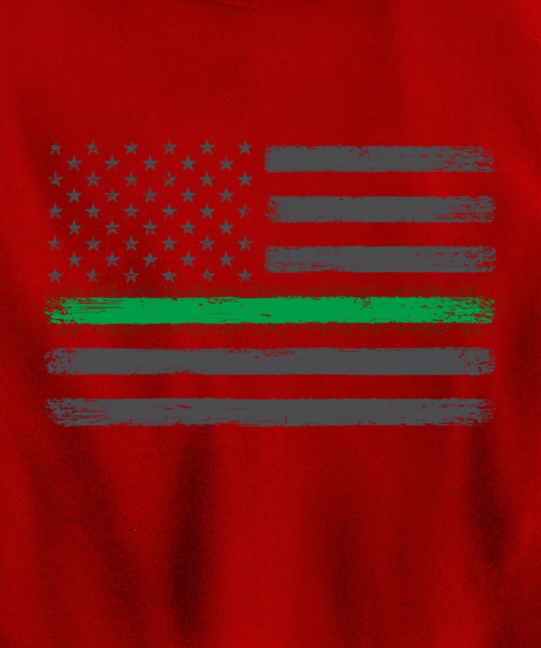 Thin Green Line Flag Proud Veterans Gift Support Military Pullover Hoodie