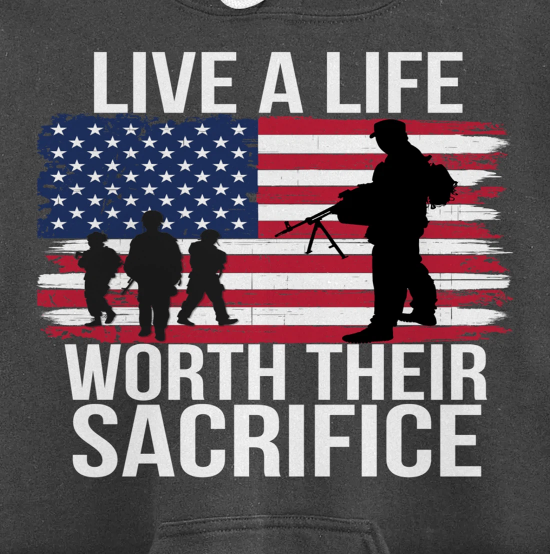 Live A Life Worth Their Sacrifice Veterans Day Military Gift Pullover Hoodie
