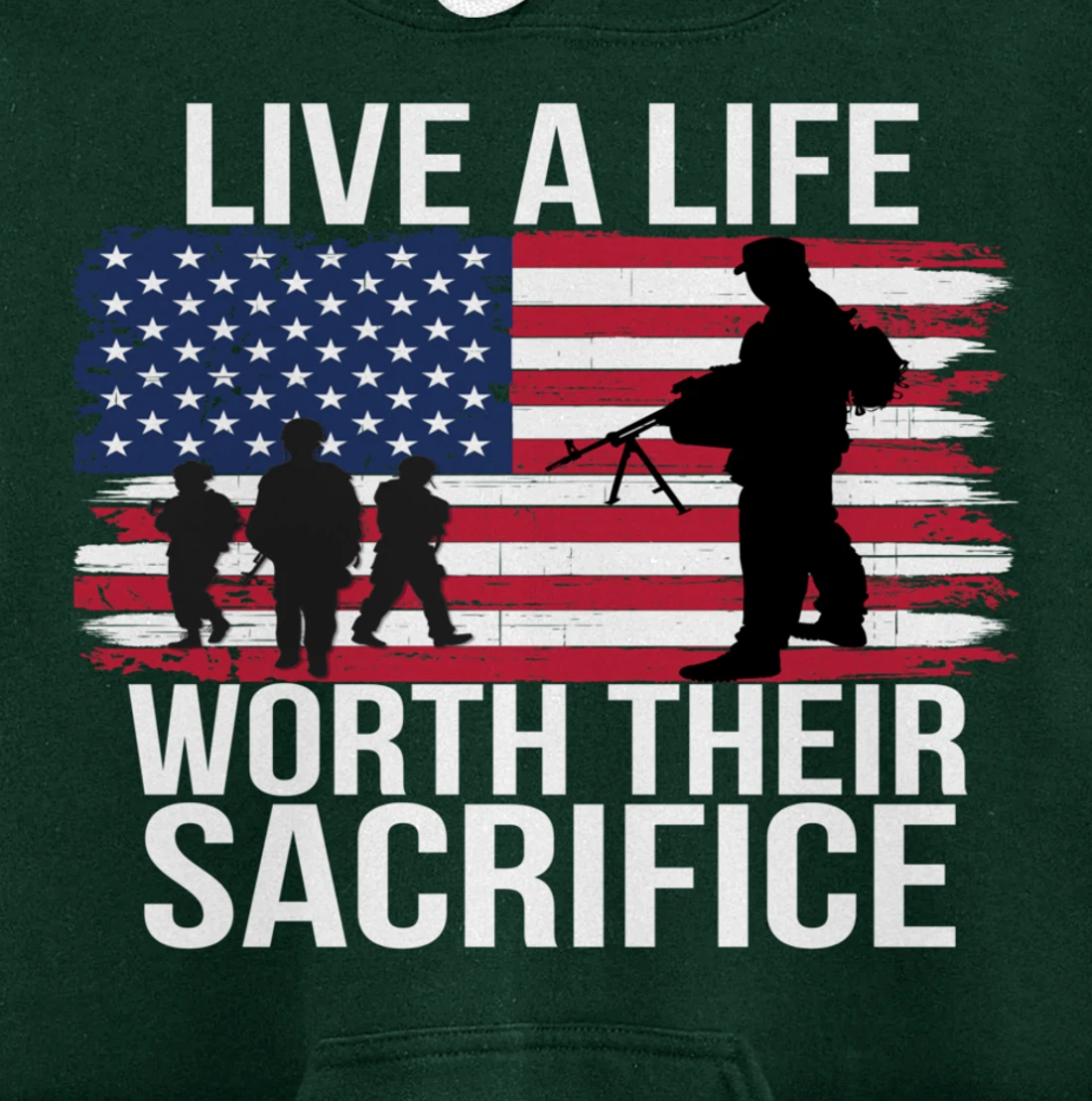 Live A Life Worth Their Sacrifice Veterans Day Military Gift Pullover Hoodie