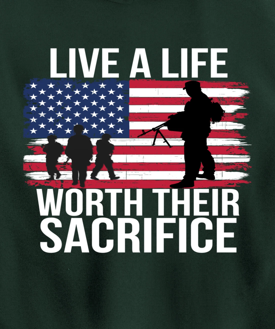 Live A Life Worth Their Sacrifice Veterans Day Military Gift Pullover Hoodie