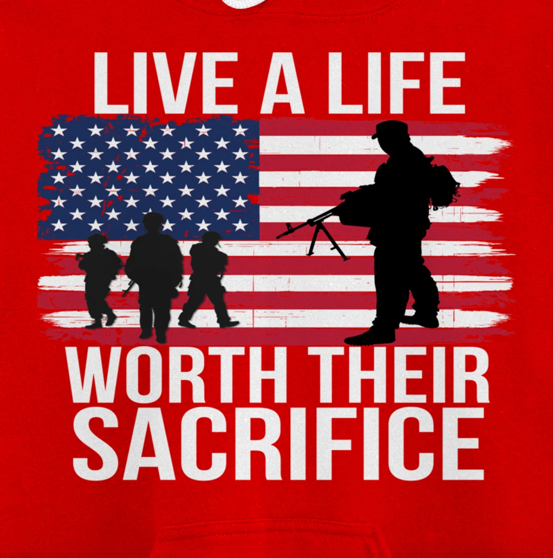 Live A Life Worth Their Sacrifice Veterans Day Military Gift Pullover Hoodie