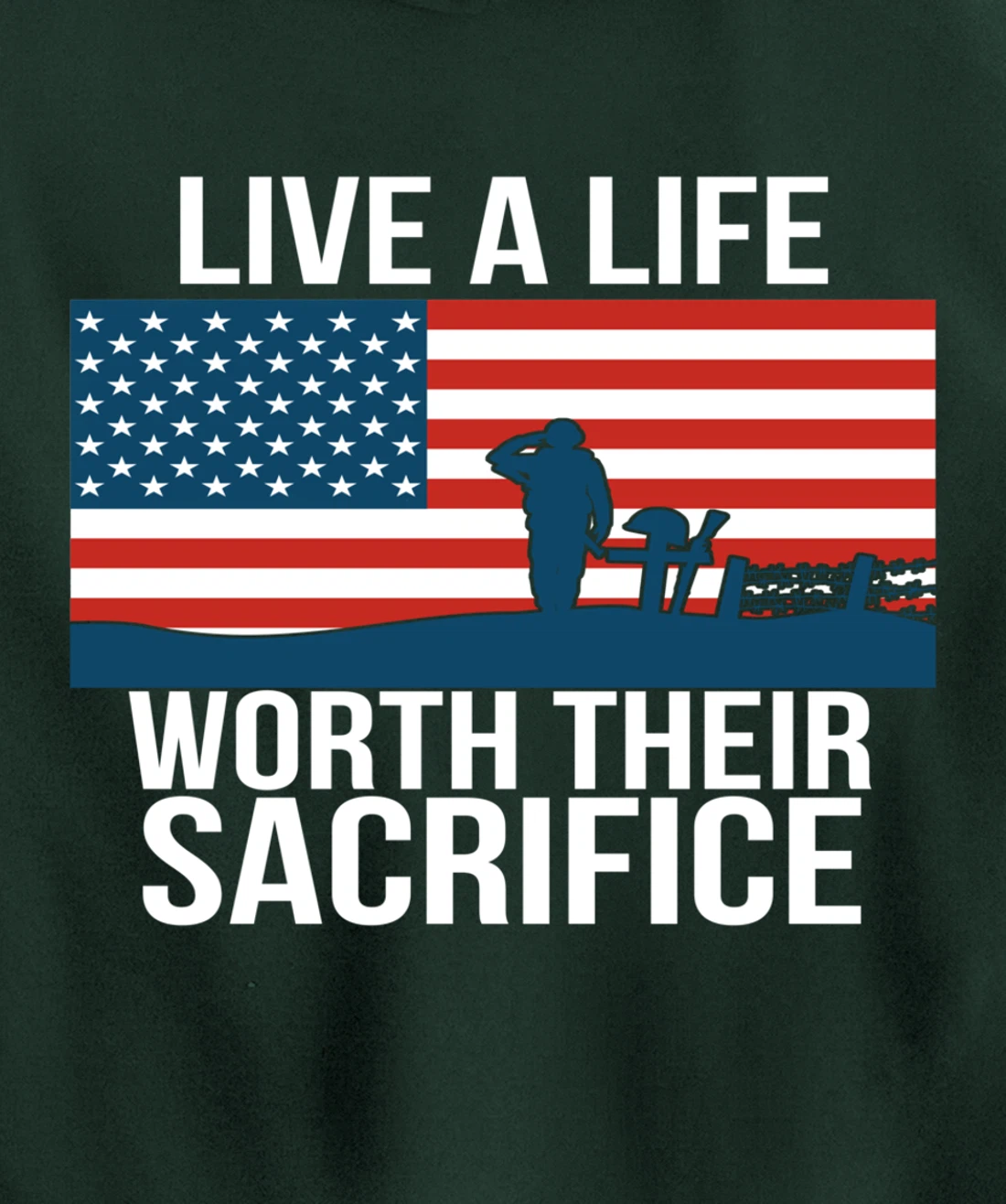 Live A Life Worth Their Sacrifice Veterans Day Military Gift Pullover Hoodie