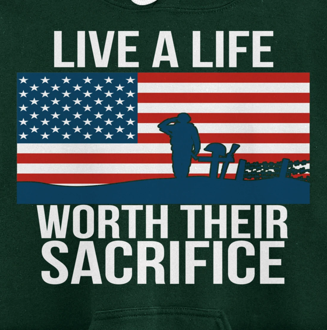 Live A Life Worth Their Sacrifice Veterans Day Military Gift Pullover Hoodie