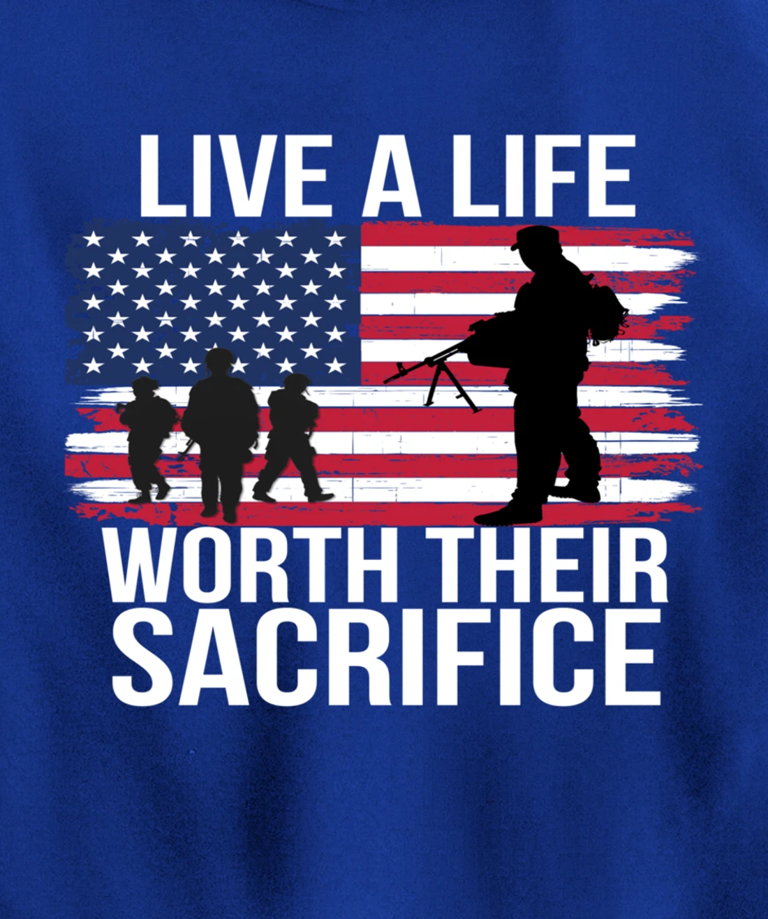 Live A Life Worth Their Sacrifice Veterans Day Military Gift Pullover Hoodie