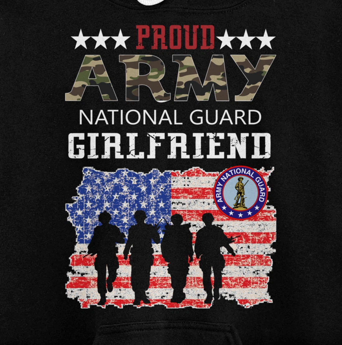 Proud Army National Guard Girlfriend Veteran Women's Gift Pullover Hoodie