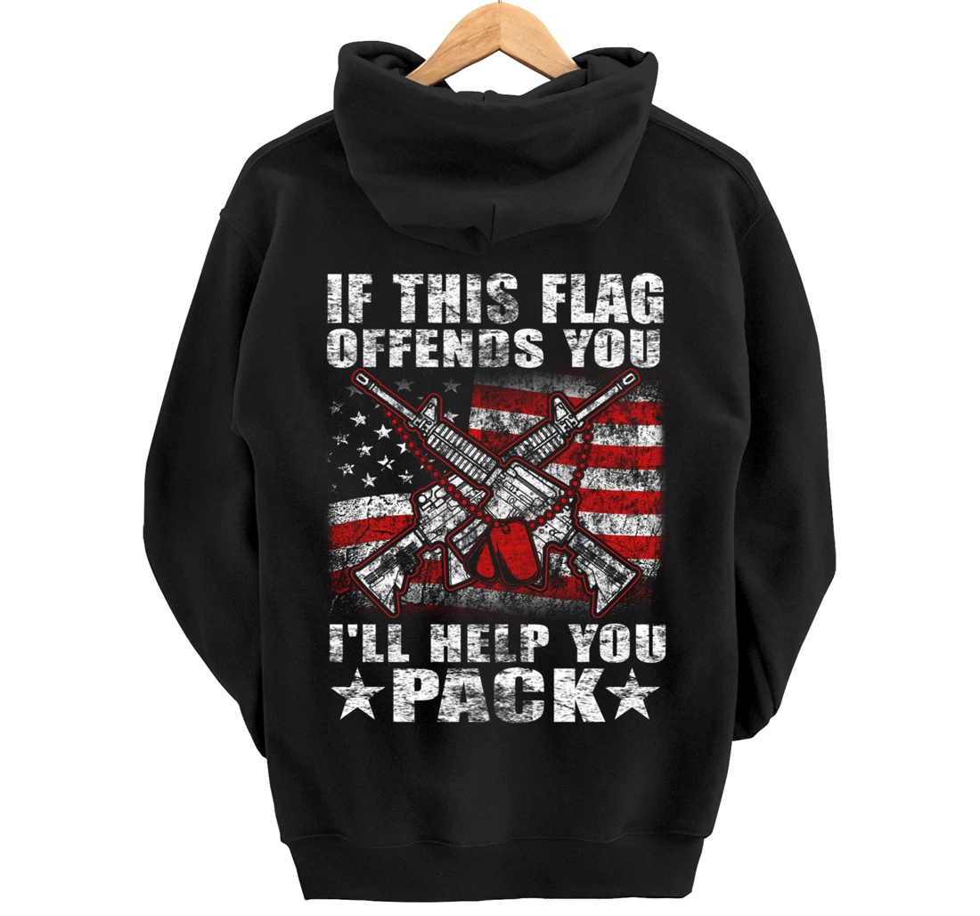 If This Flag Offends You Proud American Veteran Gift Pullover Hoodie