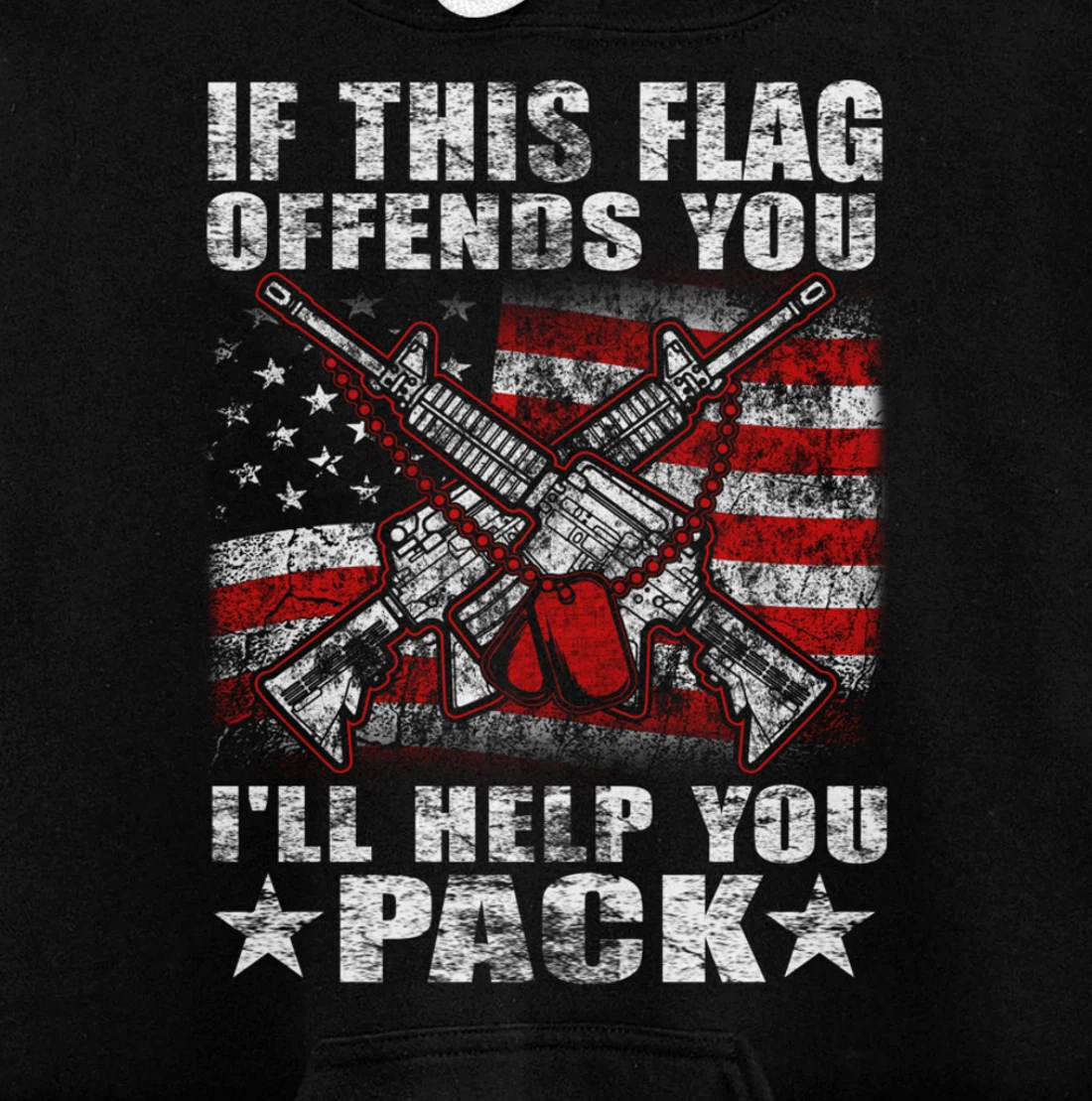 If This Flag Offends You Proud American Veteran Gift Pullover Hoodie