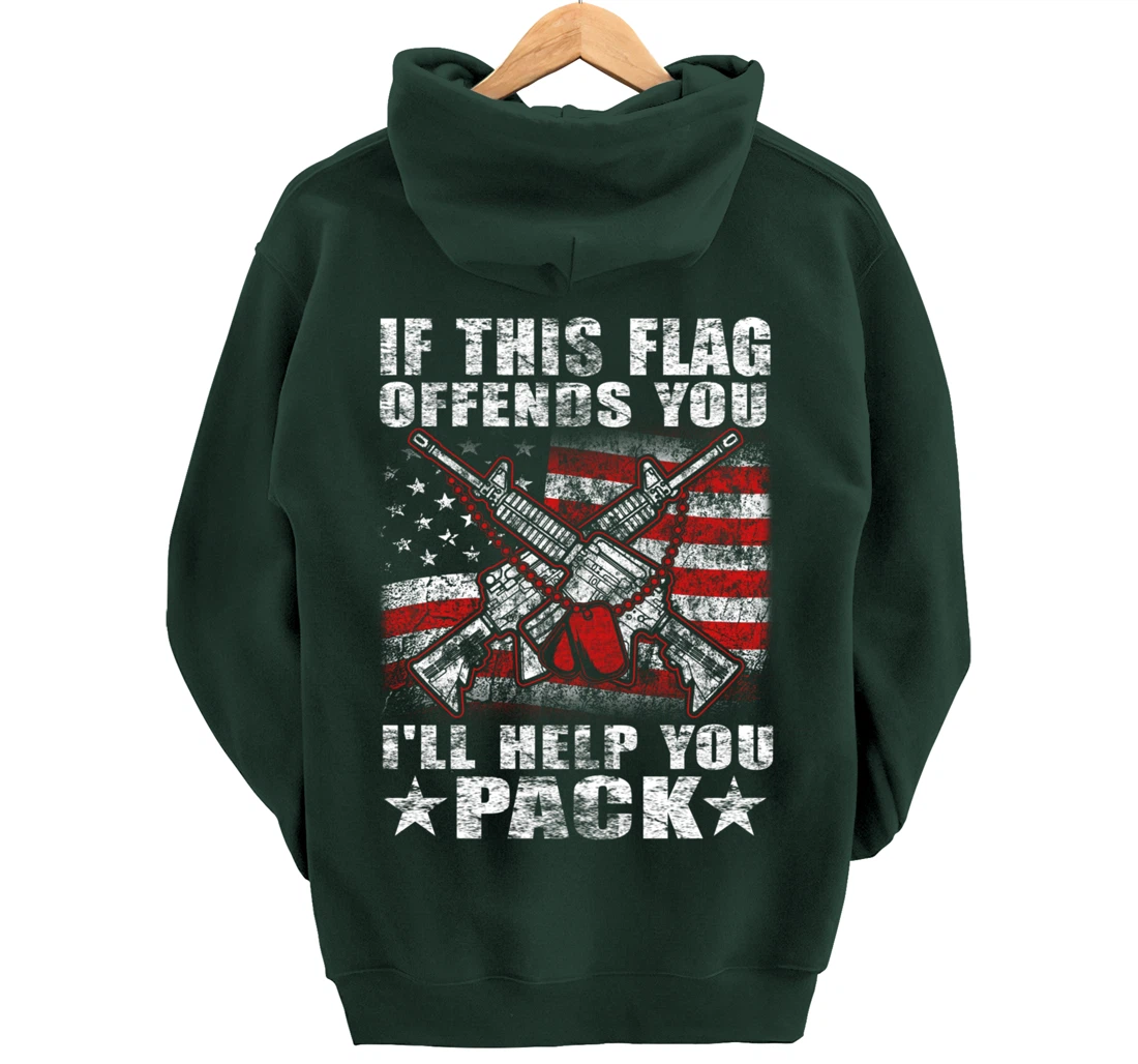 If This Flag Offends You Proud American Veteran Gift Pullover Hoodie