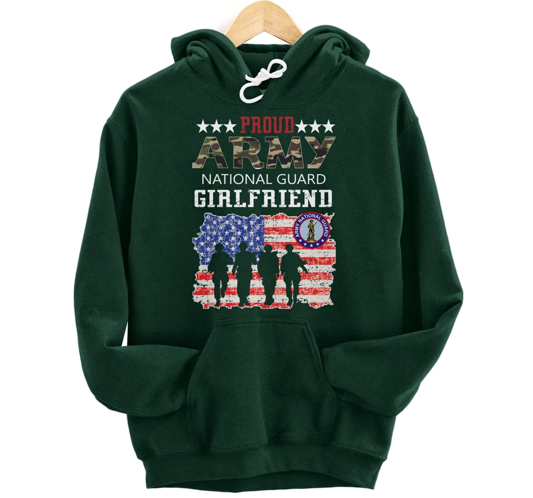 Proud Army National Guard Girlfriend Veteran Women's Gift Pullover Hoodie