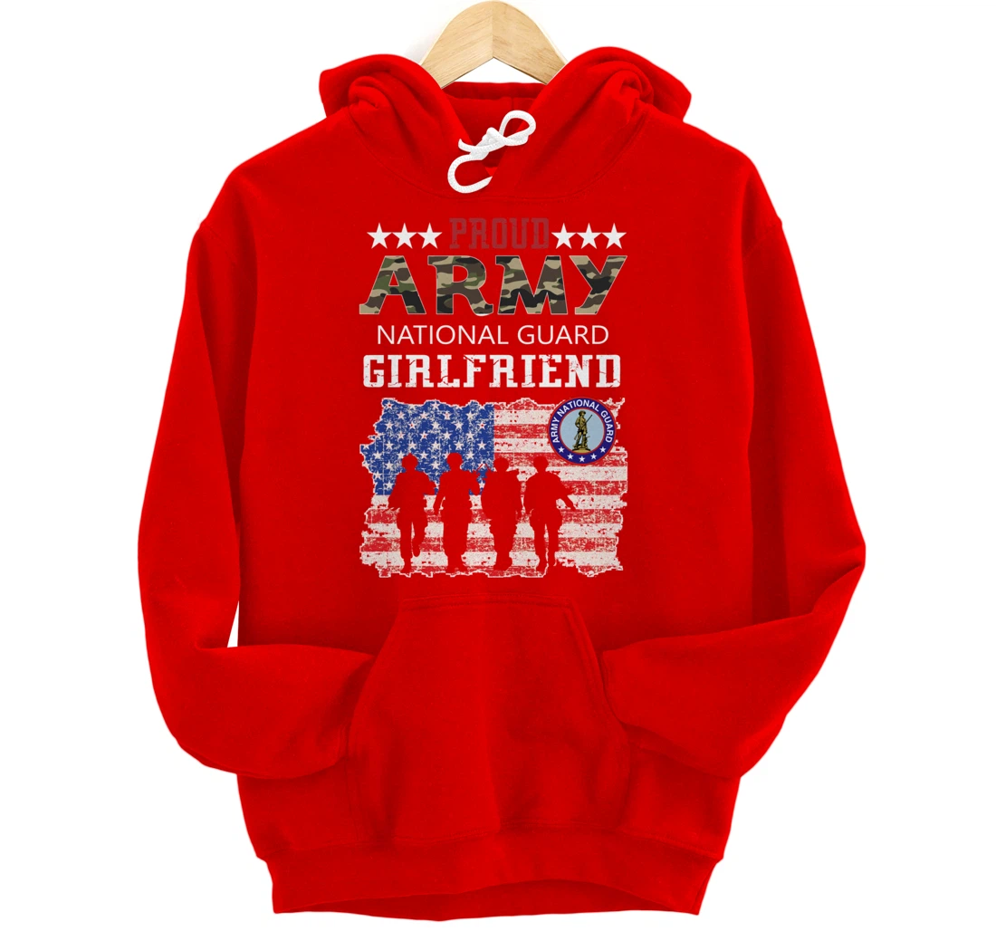 Proud Army National Guard Girlfriend Veteran Women's Gift Pullover Hoodie
