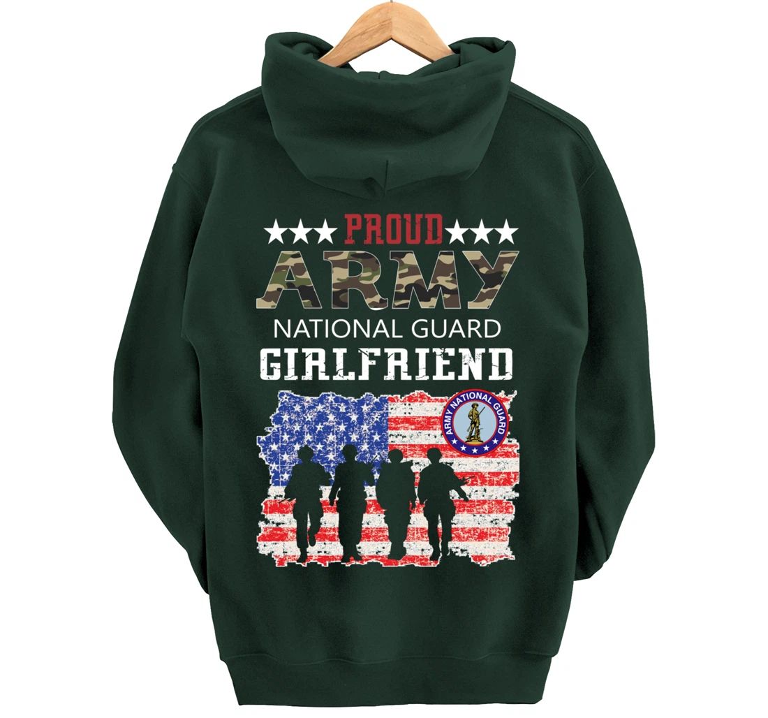Proud Army National Guard Girlfriend Veteran Women's Gift Pullover Hoodie