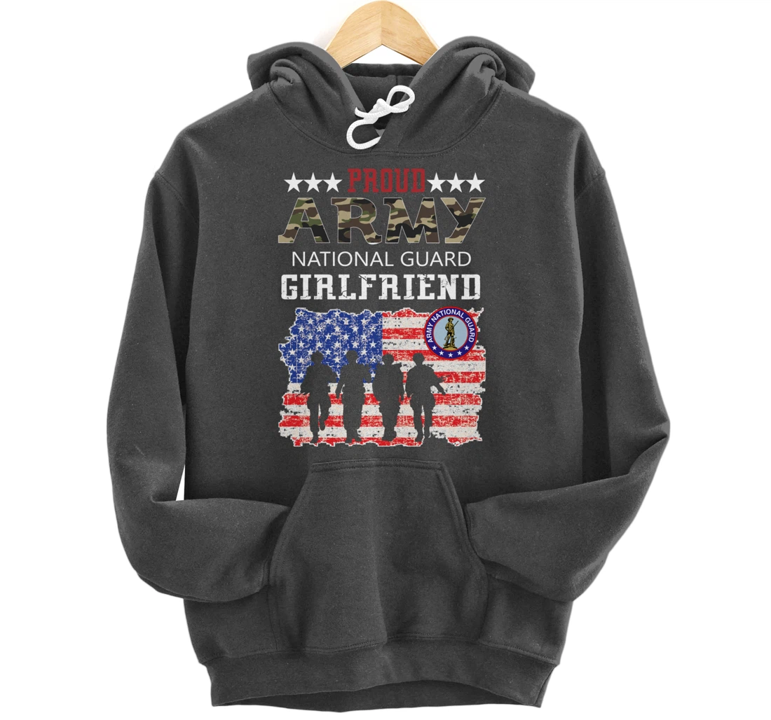 Proud Army National Guard Girlfriend Veteran Women's Gift Pullover Hoodie