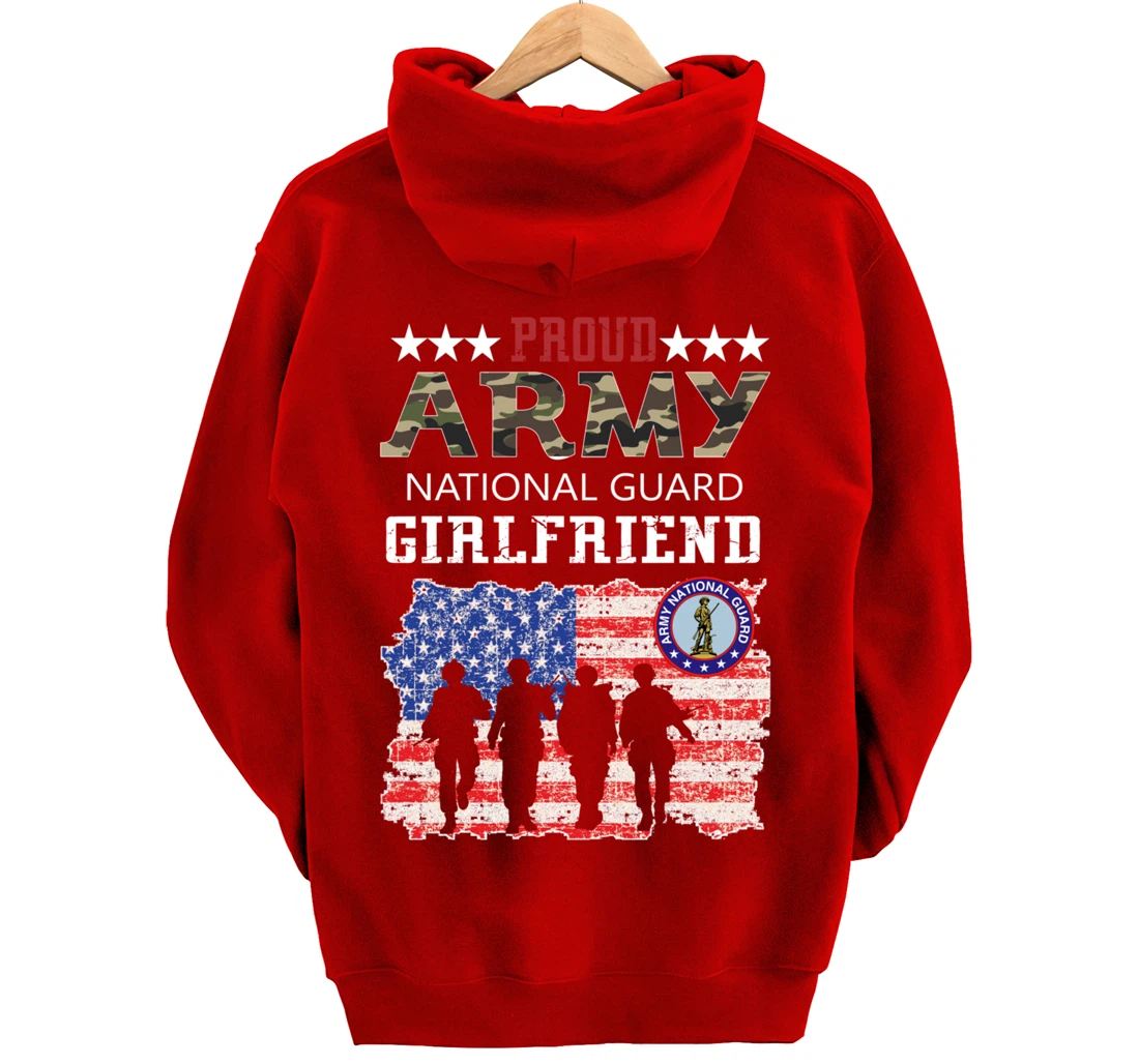 Proud Army National Guard Girlfriend Veteran Women's Gift Pullover Hoodie