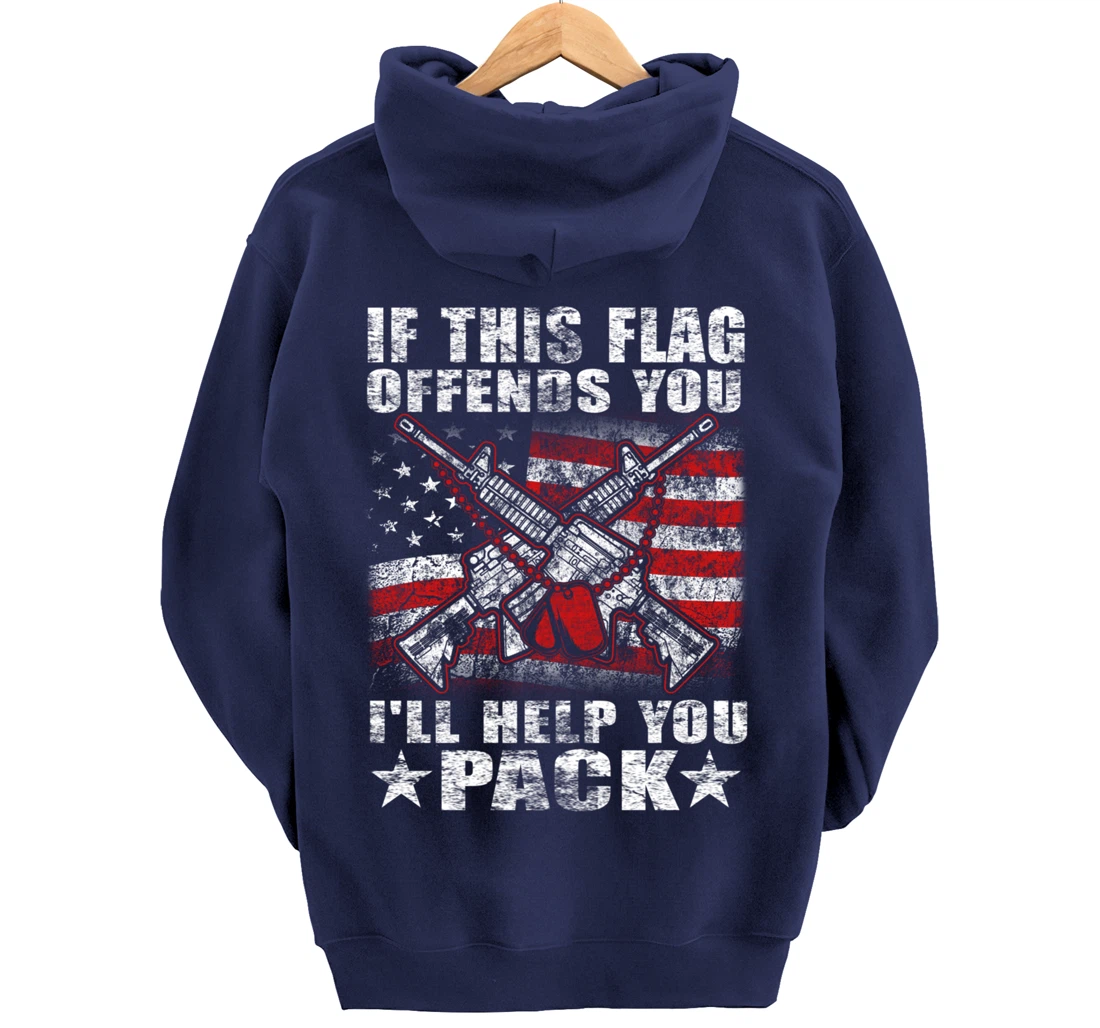 If This Flag Offends You Proud American Veteran Gift Pullover Hoodie