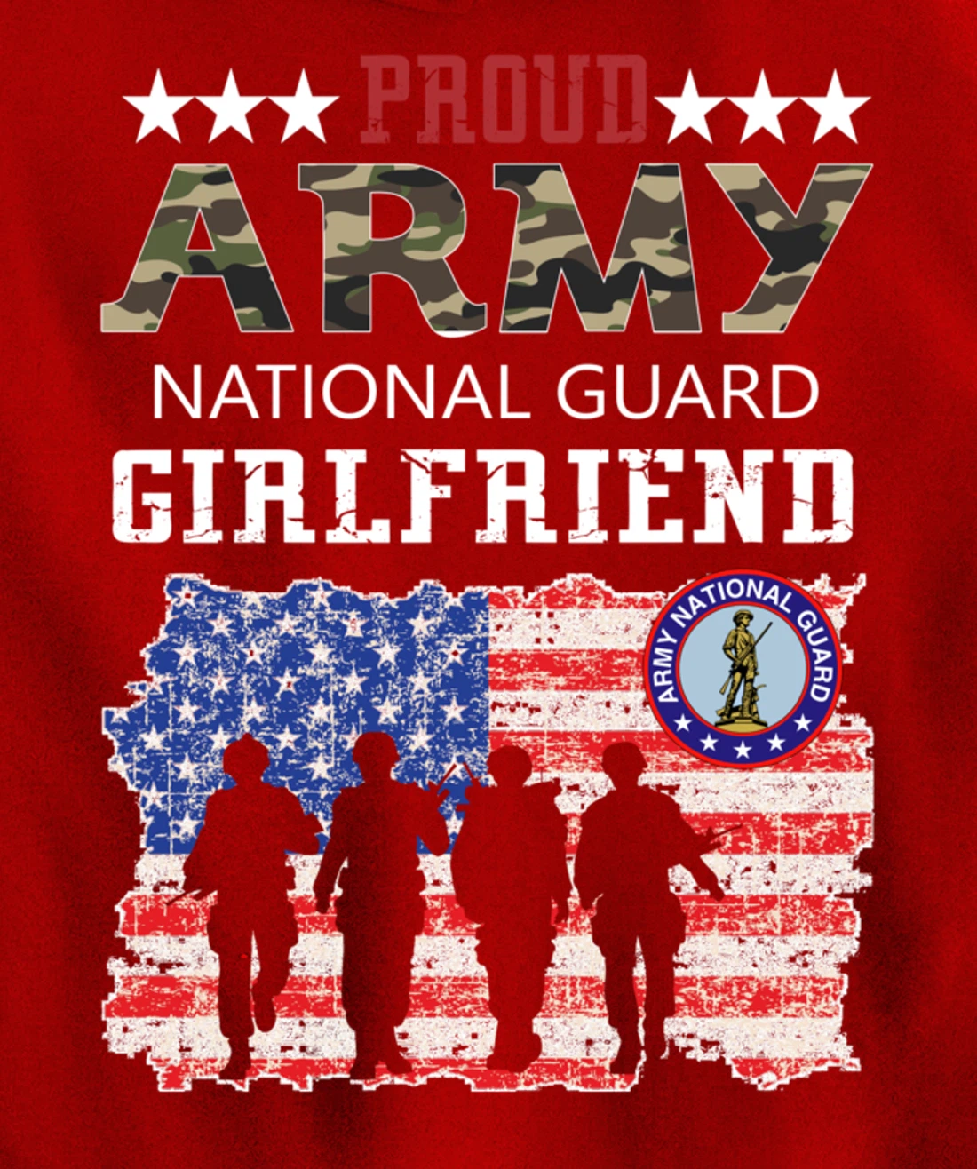 Proud Army National Guard Girlfriend Veteran Women's Gift Pullover Hoodie