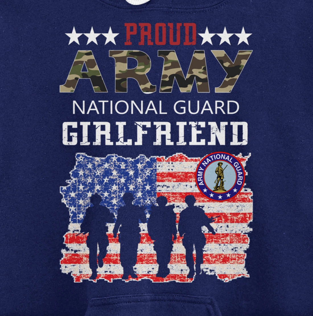 Proud Army National Guard Girlfriend Veteran Women's Gift Pullover Hoodie