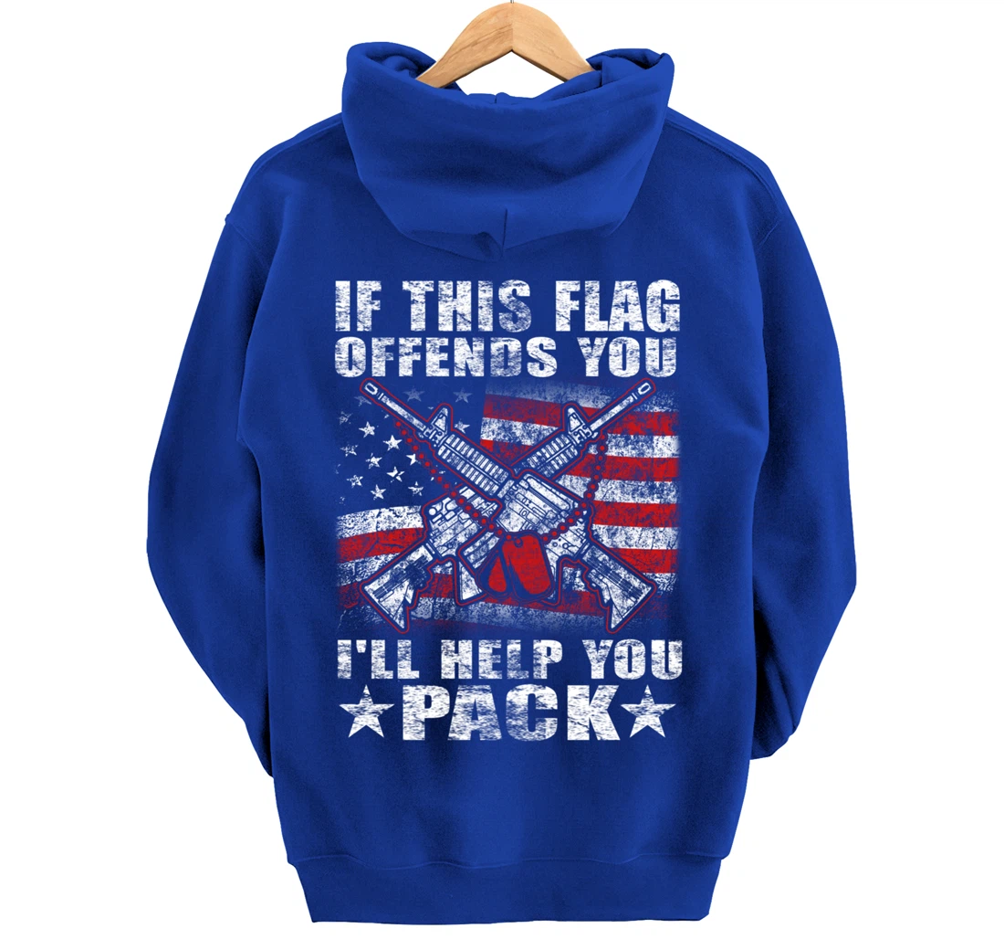 If This Flag Offends You Proud American Veteran Gift Pullover Hoodie