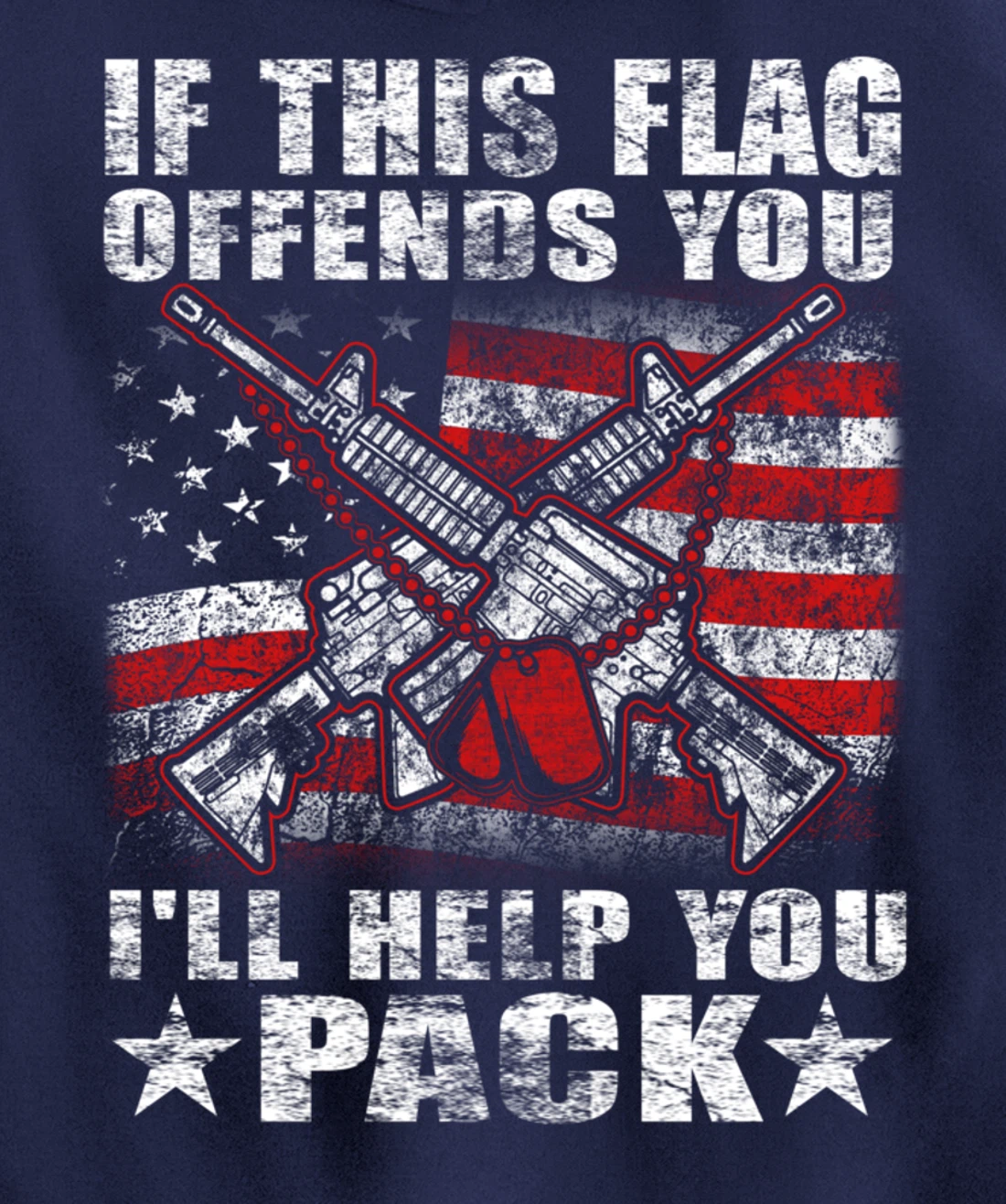 If This Flag Offends You Proud American Veteran Gift Pullover Hoodie