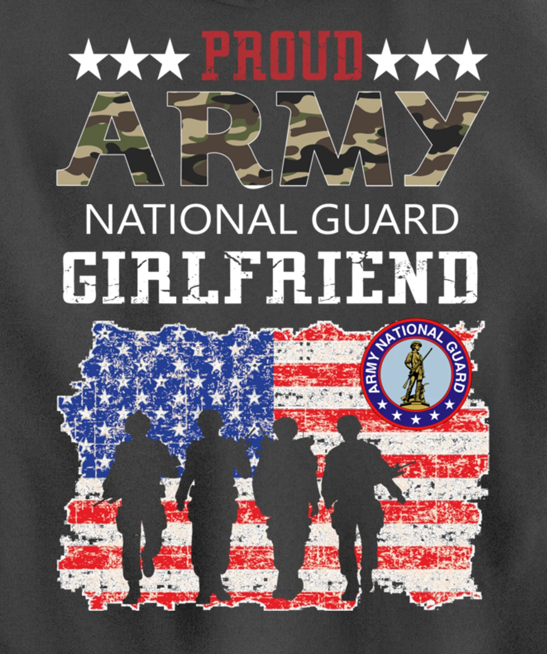 Proud Army National Guard Girlfriend Veteran Women's Gift Pullover Hoodie