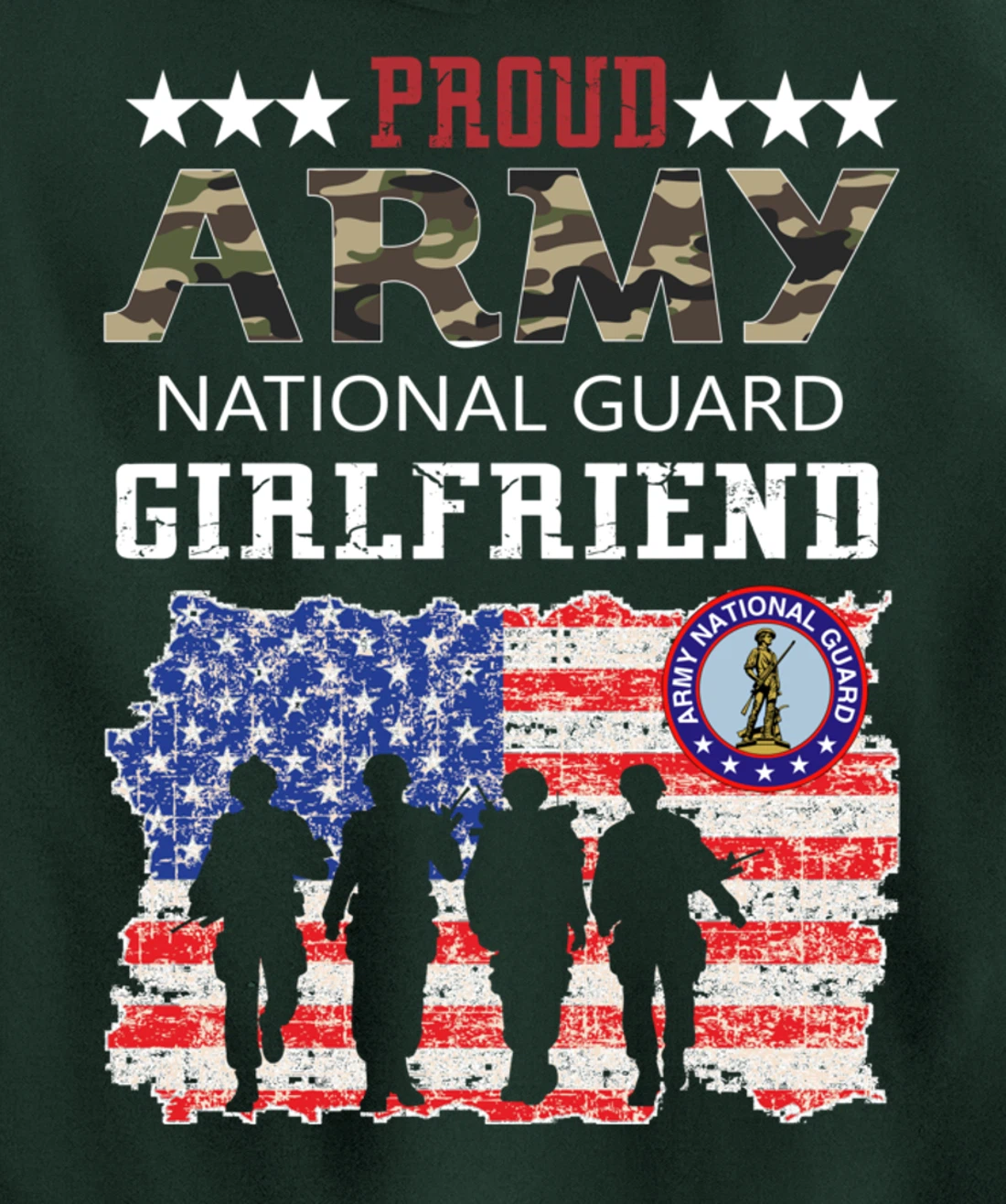 Proud Army National Guard Girlfriend Veteran Women's Gift Pullover Hoodie