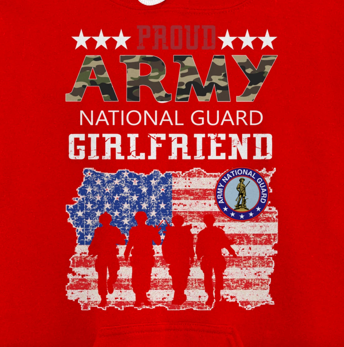 Proud Army National Guard Girlfriend Veteran Women's Gift Pullover Hoodie