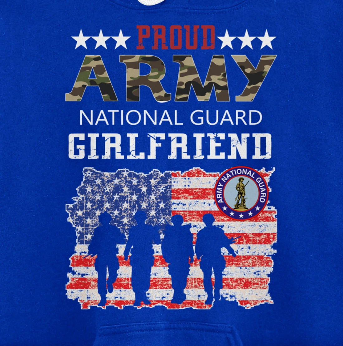 Proud Army National Guard Girlfriend Veteran Women's Gift Pullover Hoodie