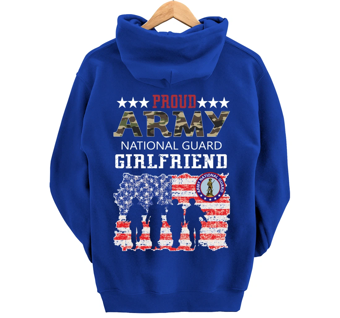 Proud Army National Guard Girlfriend Veteran Women's Gift Pullover Hoodie
