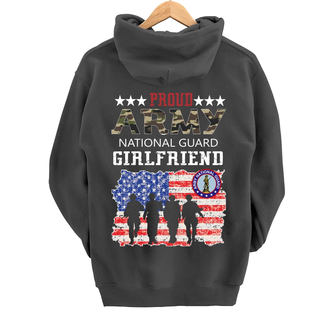 Proud Army National Guard Girlfriend Veteran Women's Gift Pullover Hoodie