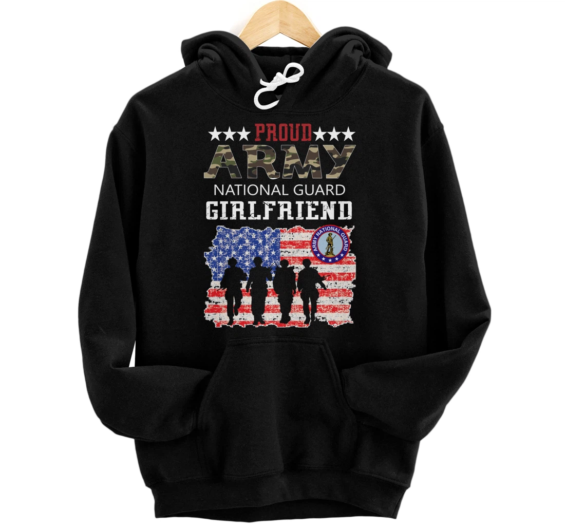 Proud Army National Guard Girlfriend Veteran Women's Gift Pullover Hoodie