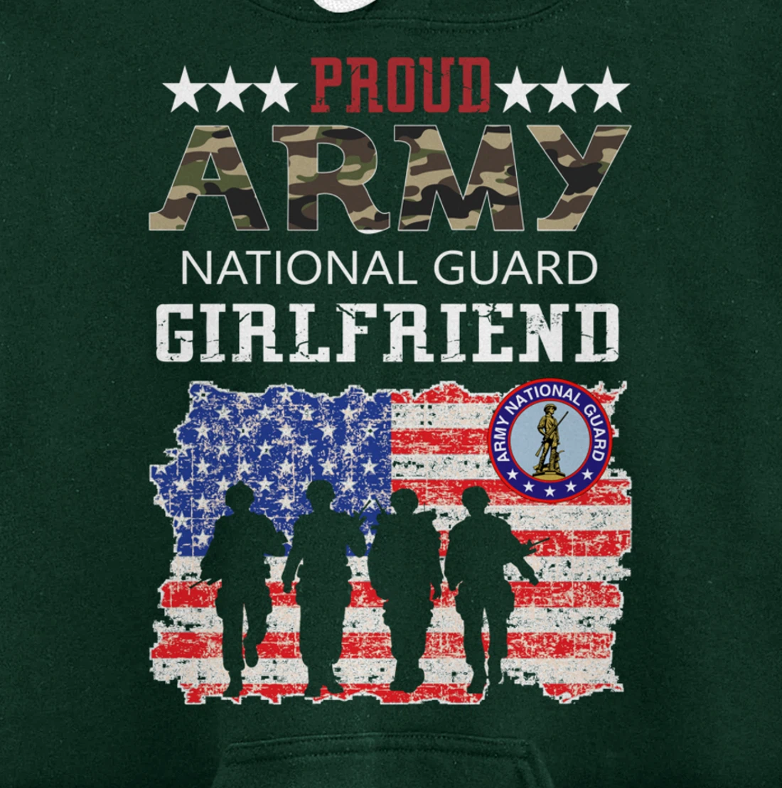 Proud Army National Guard Girlfriend Veteran Women's Gift Pullover Hoodie