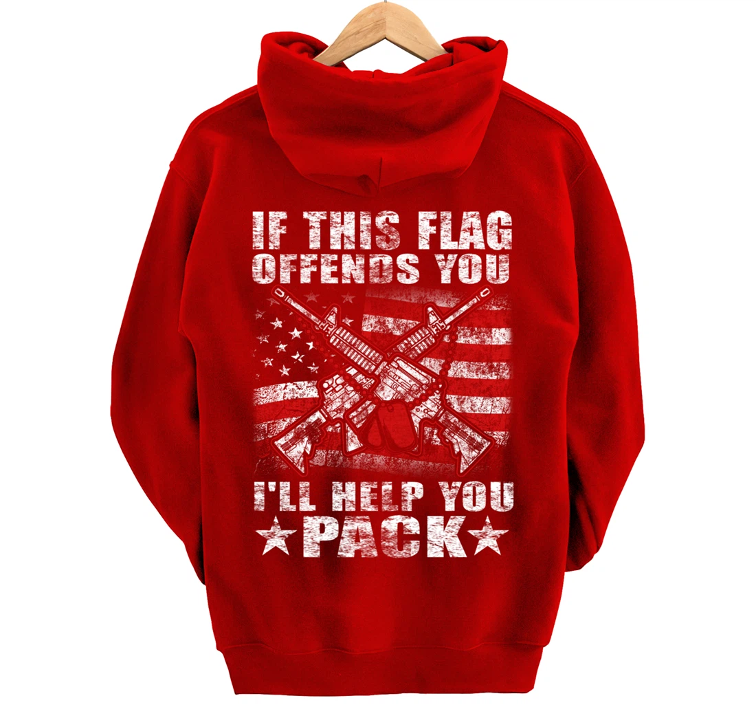 If This Flag Offends You Proud American Veteran Gift Pullover Hoodie