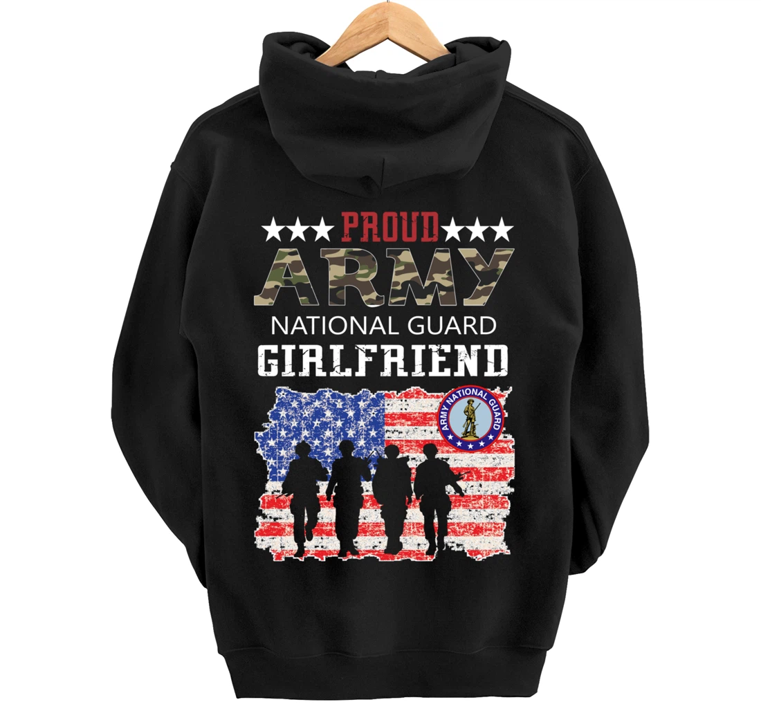 Proud Army National Guard Girlfriend Veteran Women's Gift Pullover Hoodie