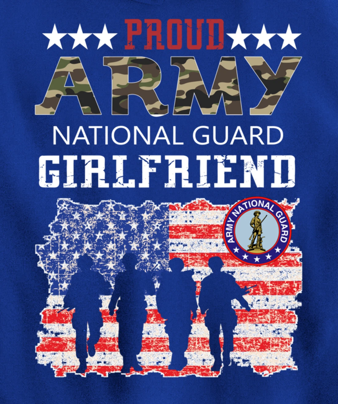 Proud Army National Guard Girlfriend Veteran Women's Gift Pullover Hoodie