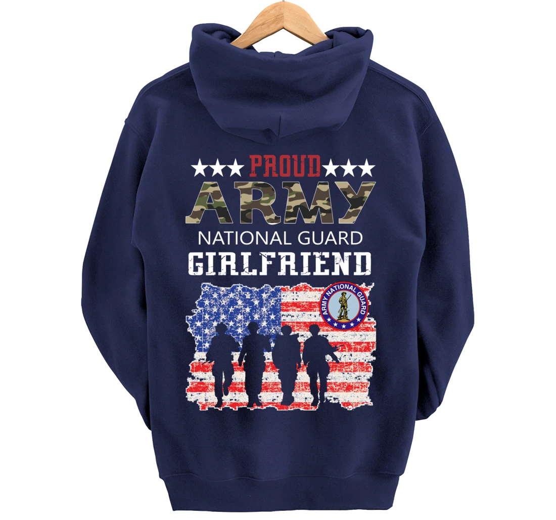 Proud Army National Guard Girlfriend Veteran Women's Gift Pullover Hoodie