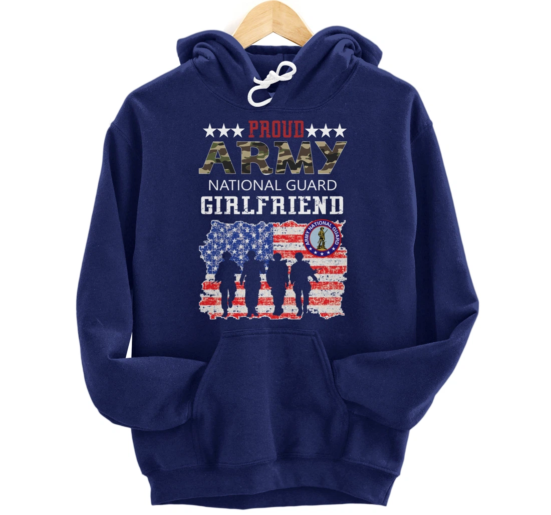 Proud Army National Guard Girlfriend Veteran Women's Gift Pullover Hoodie