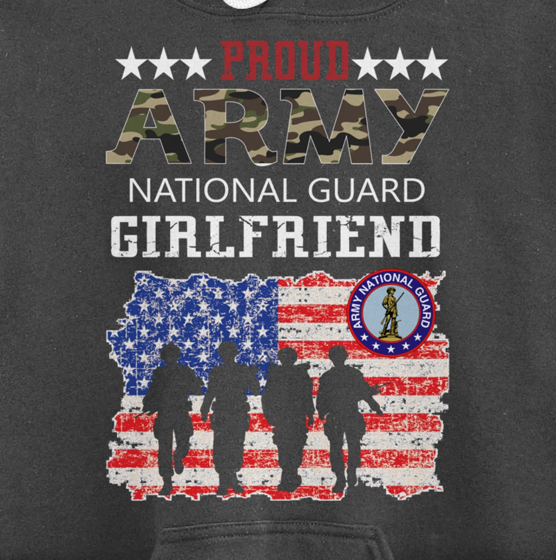 Proud Army National Guard Girlfriend Veteran Women's Gift Pullover Hoodie