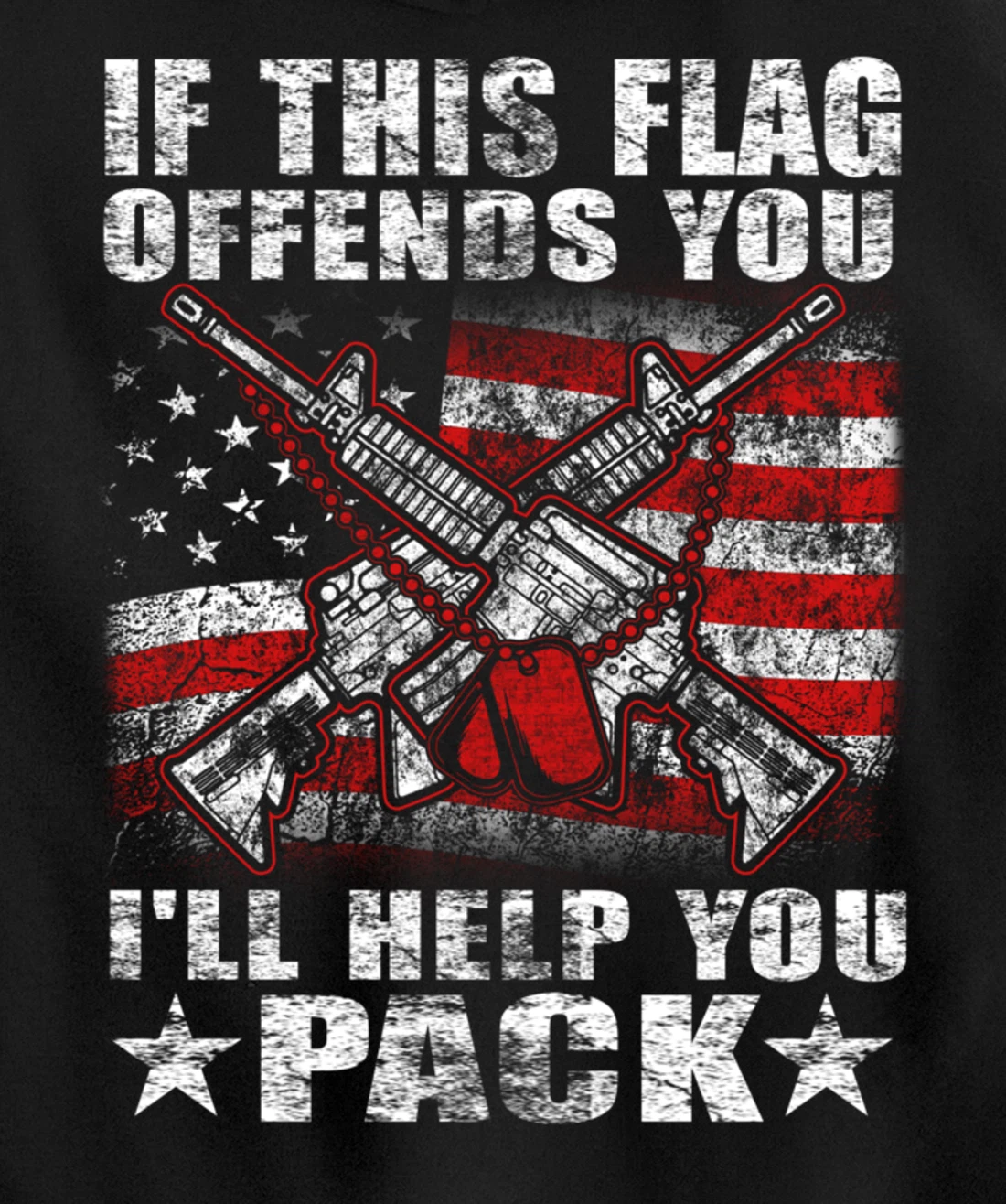 If This Flag Offends You Proud American Veteran Gift Pullover Hoodie