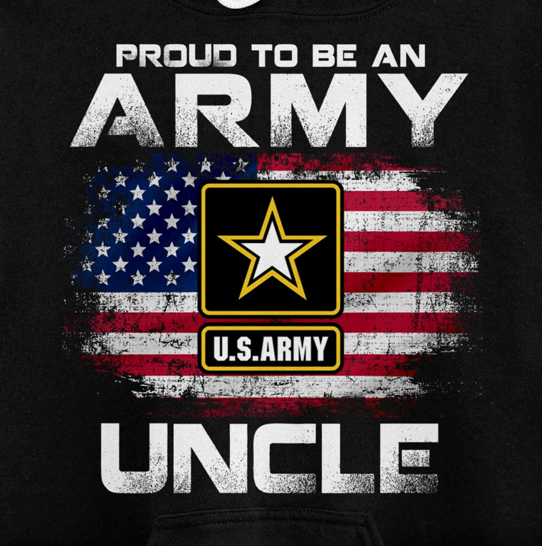 Proud To Be An Army Uncle With American Flag Gift Veteran Pullover Hoodie