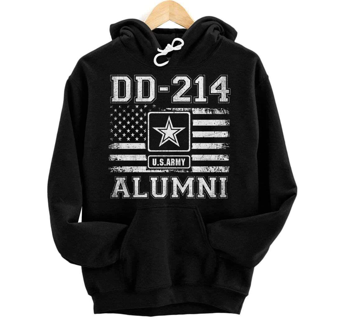 DD-214 US Army Alumni Armed Forces Veteran Retirement Gift Pullover Hoodie