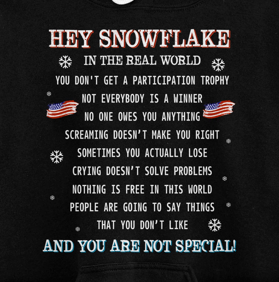 (print on back) Hey Snowflake the real world veteran shirt Pullover Hoodie