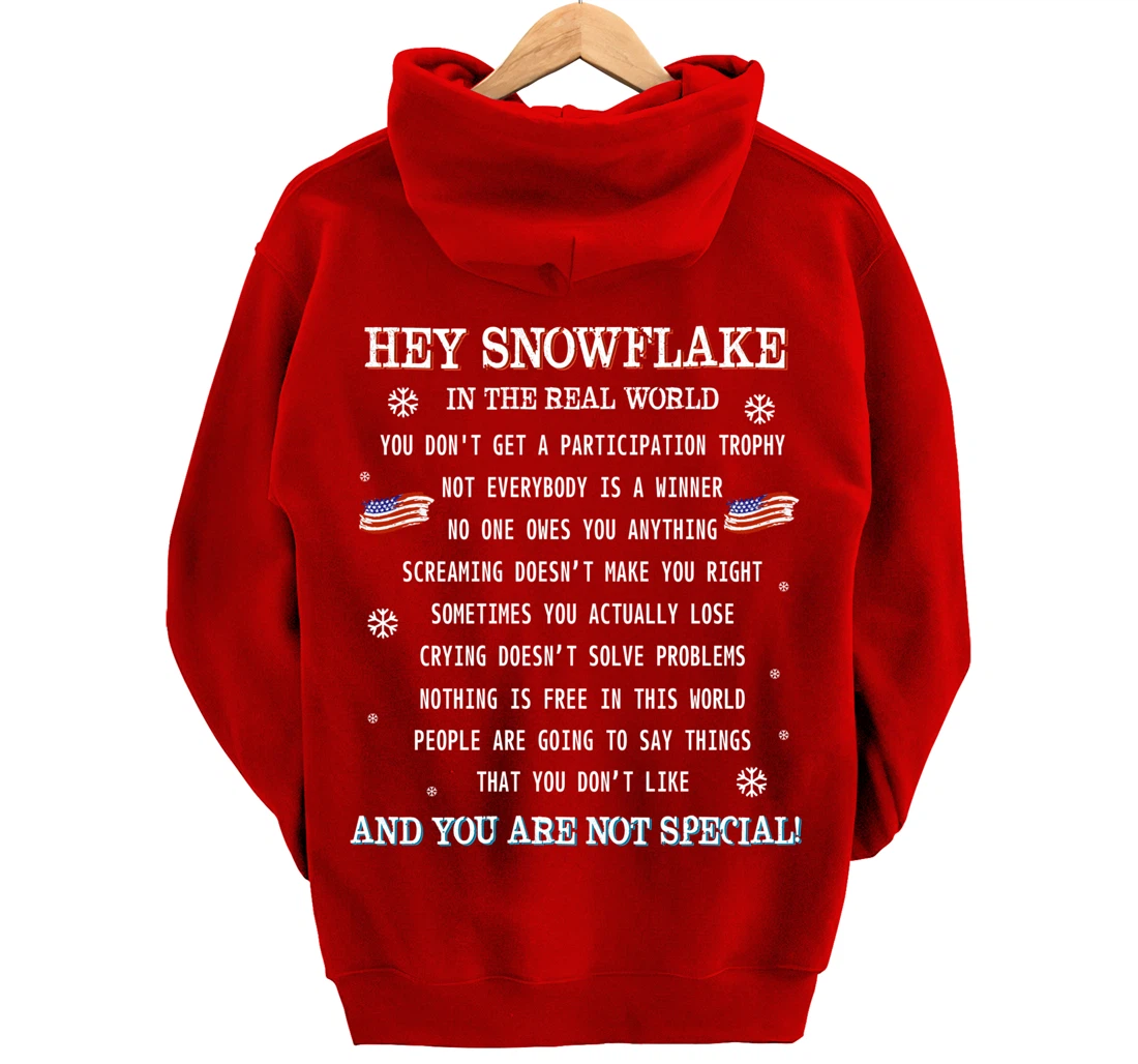 (print on back) Hey Snowflake the real world veteran shirt Pullover Hoodie