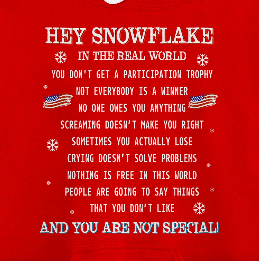 (print on back) Hey Snowflake the real world veteran shirt Pullover Hoodie