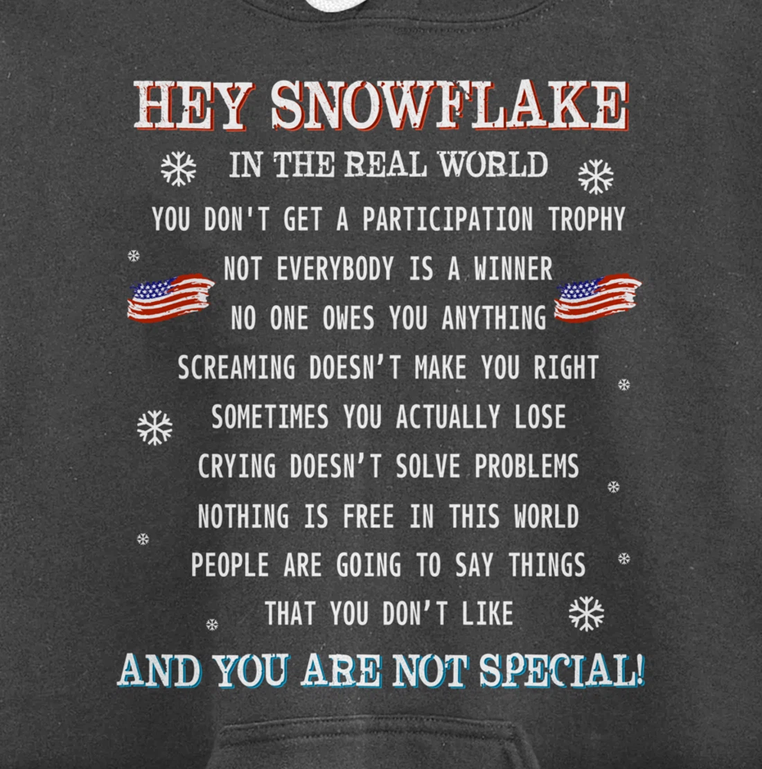 (print on back) Hey Snowflake the real world veteran shirt Pullover Hoodie
