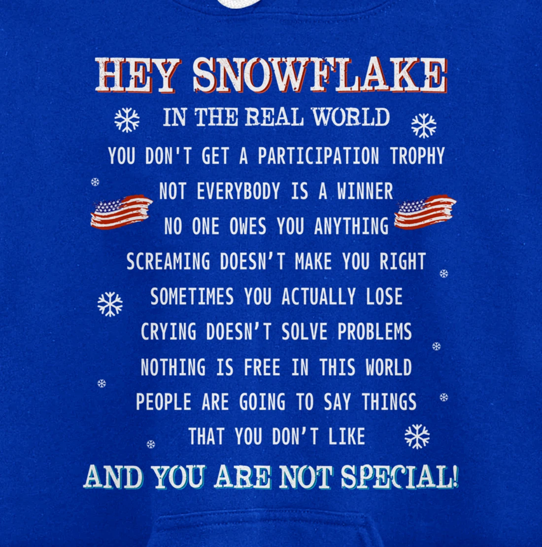 (print on back) Hey Snowflake the real world veteran shirt Pullover Hoodie