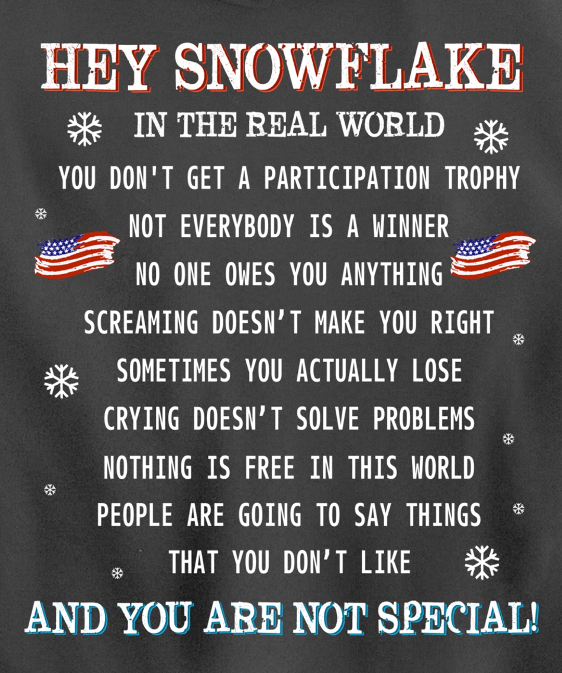 (print on back) Hey Snowflake the real world veteran shirt Pullover Hoodie